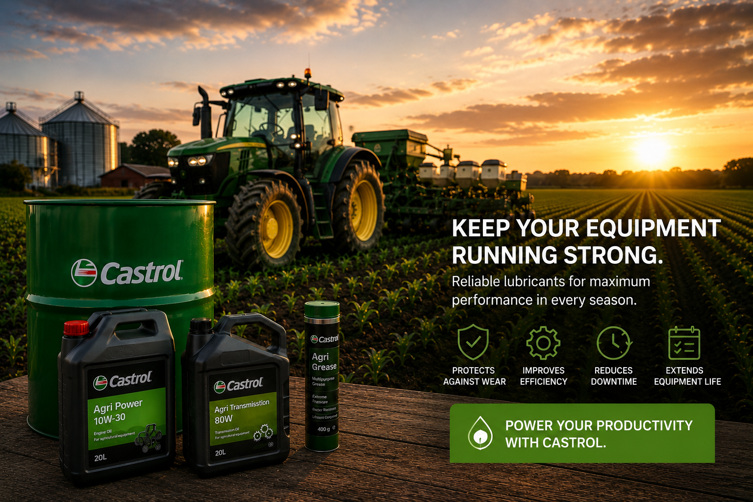 Agricultural machinery and farming lubricant products