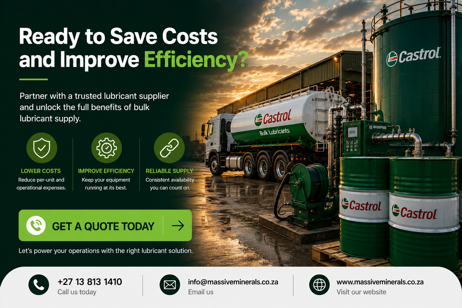 Bulk lubricant products prepared for industrial supply