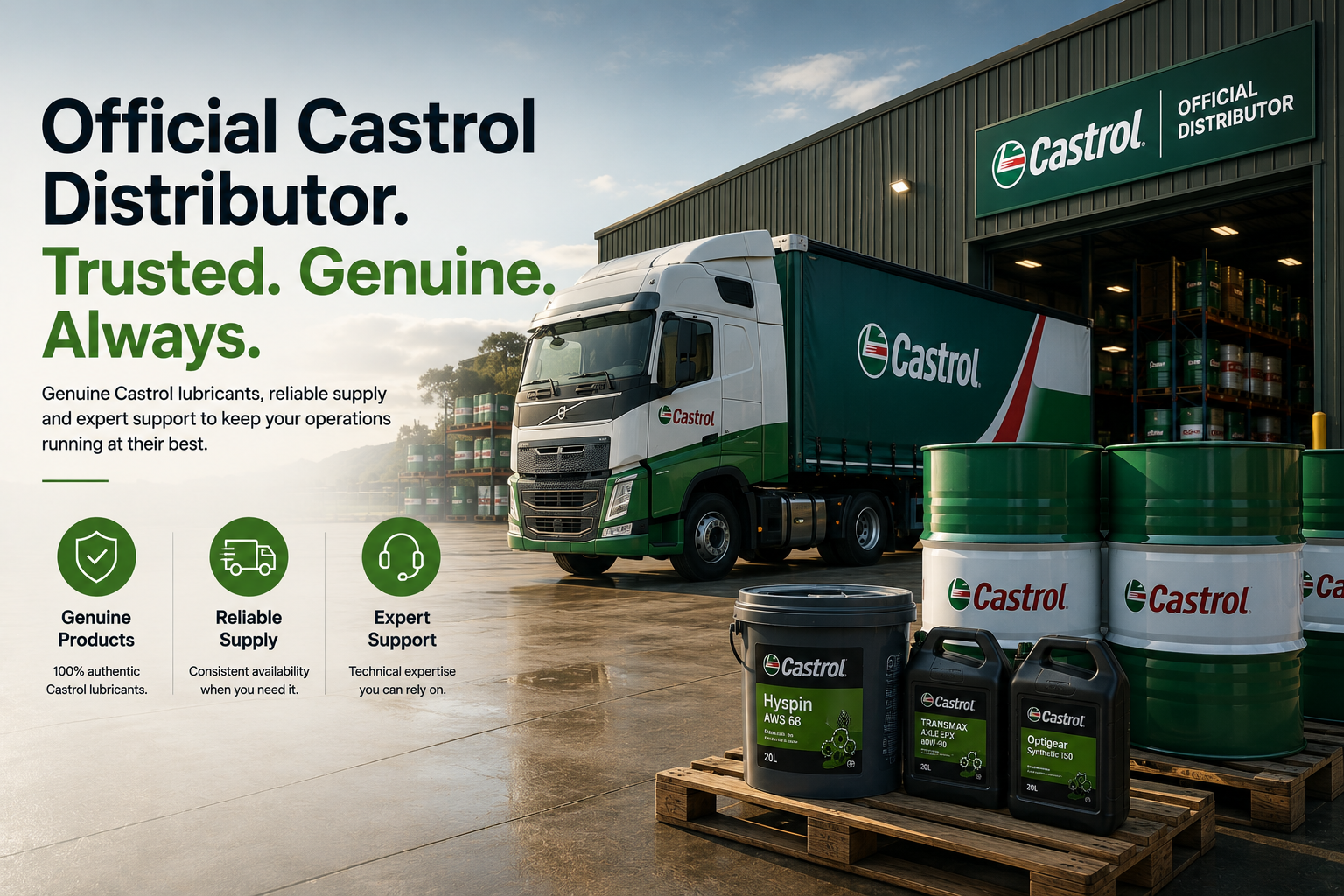Official Castrol lubricant distribution and storage facility