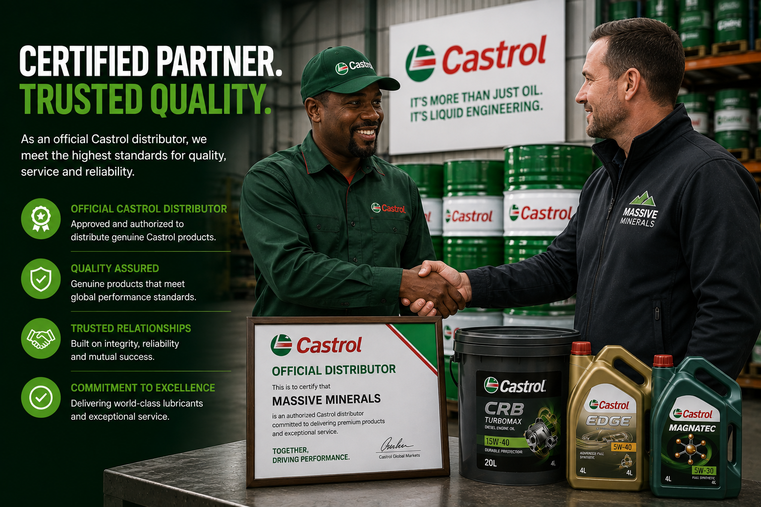 Certified Castrol distribution partner