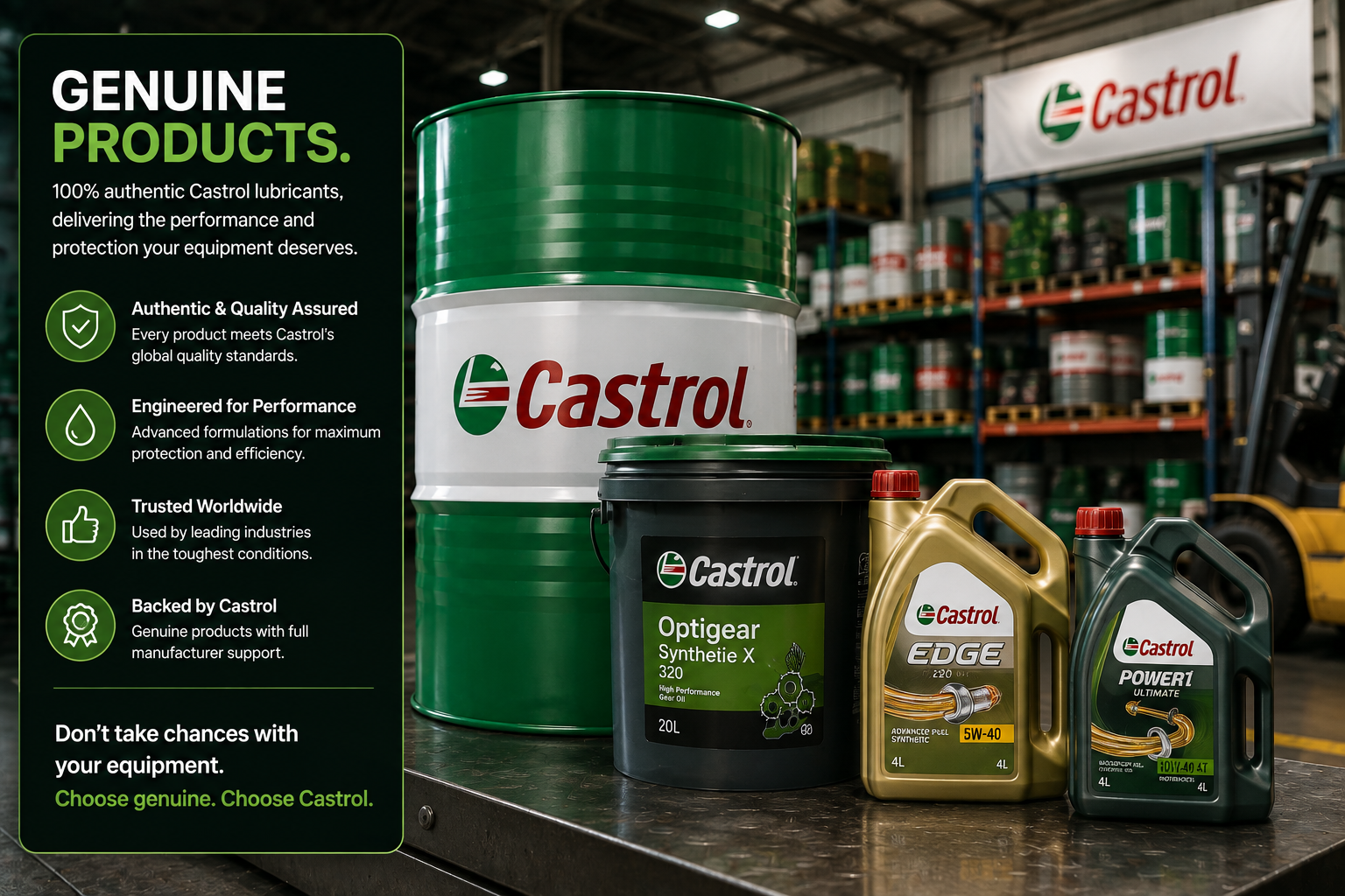 Genuine Castrol lubricant products