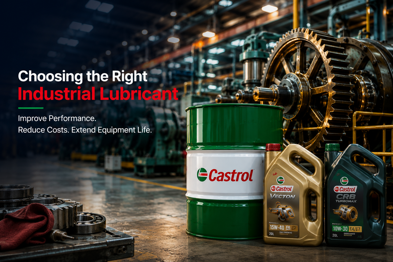 Industrial lubricants and factory machinery