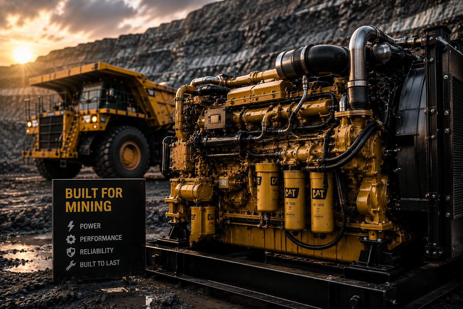Mining engines and drivetrains